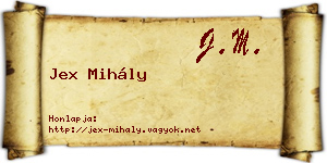 Jex Mihály névjegykártya